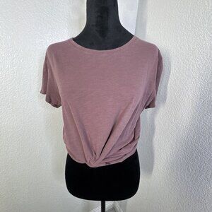 Victorias Secret PINK Womens L Mauve‎ Cotton Short Sleeve Casual T-Shirt